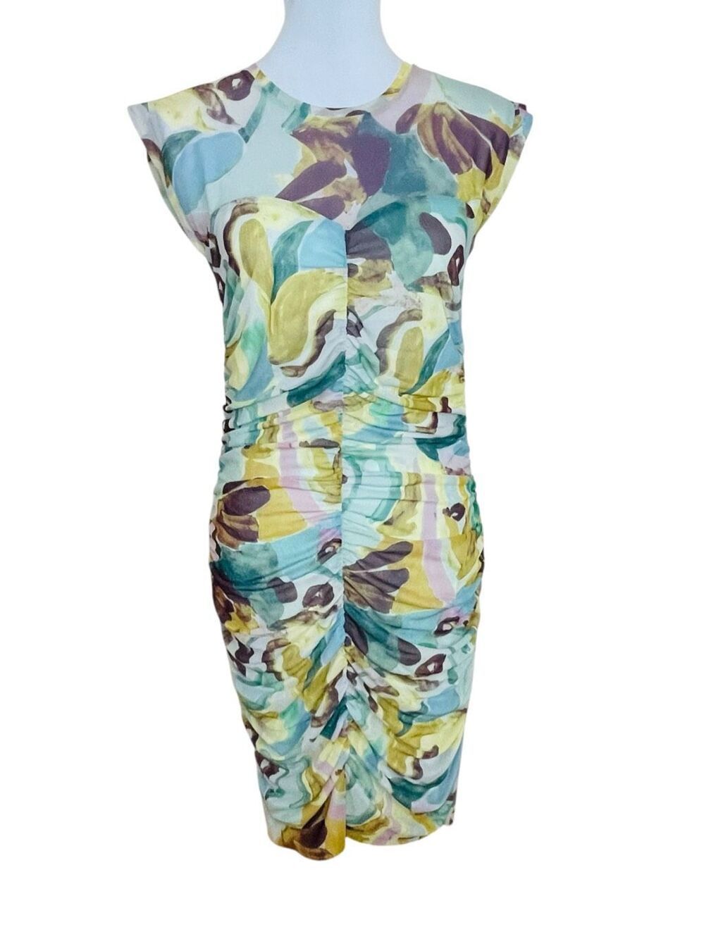 Ted Baker Amilea Ruched Floral Mesh Bodycon Dress Green Size 3 (US 8)